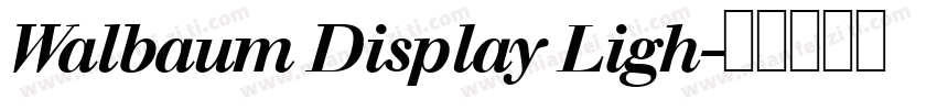 Walbaum Display Ligh字体转换